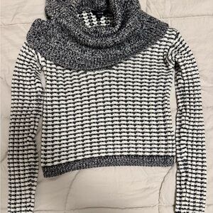 Guess Black and White Cowl Neck Sweater